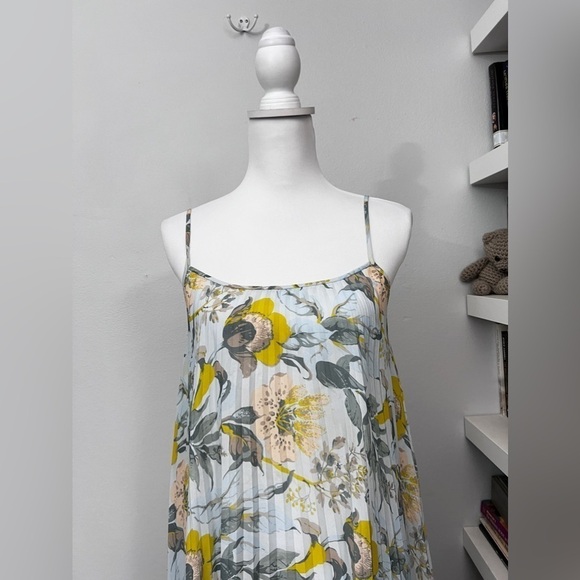 VINCE Marine Garden Pleated Cami Dress size medium - Picture 4 of 14